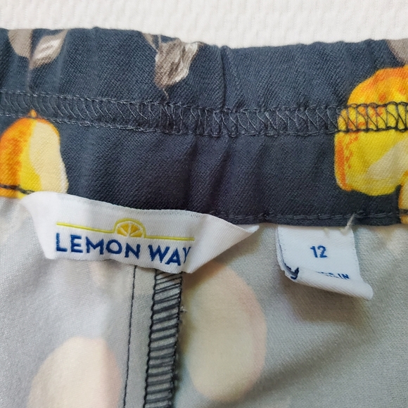 Lemon Way Lemon Print Flawless Twill Pull On Ankle Pants 12 - Picture 5 of 9